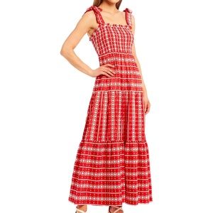 a loves a red eyelet dress